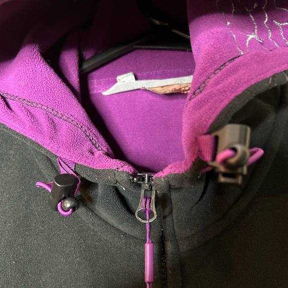 Athleta Women's Swara Fleece Hooded Embroidered Black Purple Jacket Size S - Picture 4 of 13